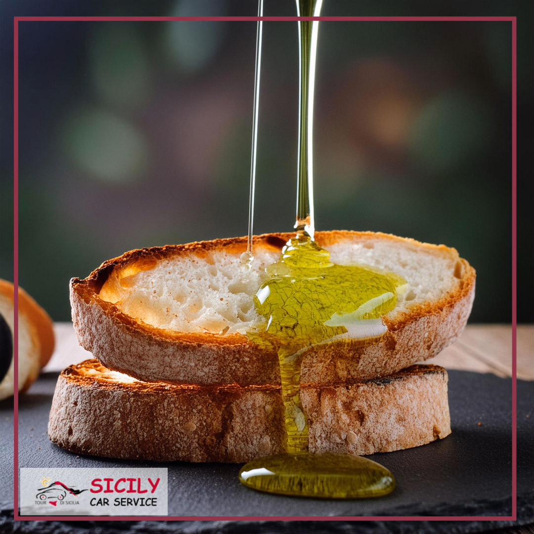 A taste of bread drizzled with Nocellara Etnea oil marks the beginning of their gastronomic experience